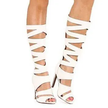 High Heel Peep Toe Cutout Sandals