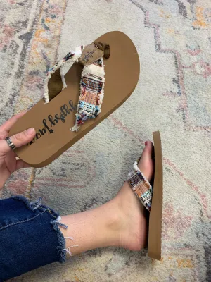Jazzy Flip Flops - Cream Multi