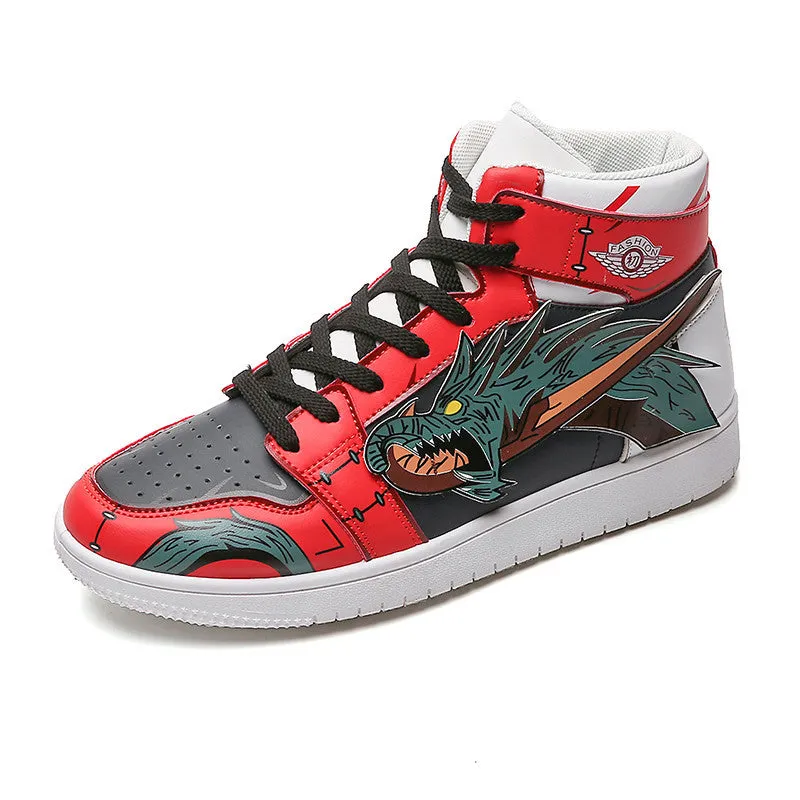 Limited Graffiti Dragon Sports High Top Street Sneakers