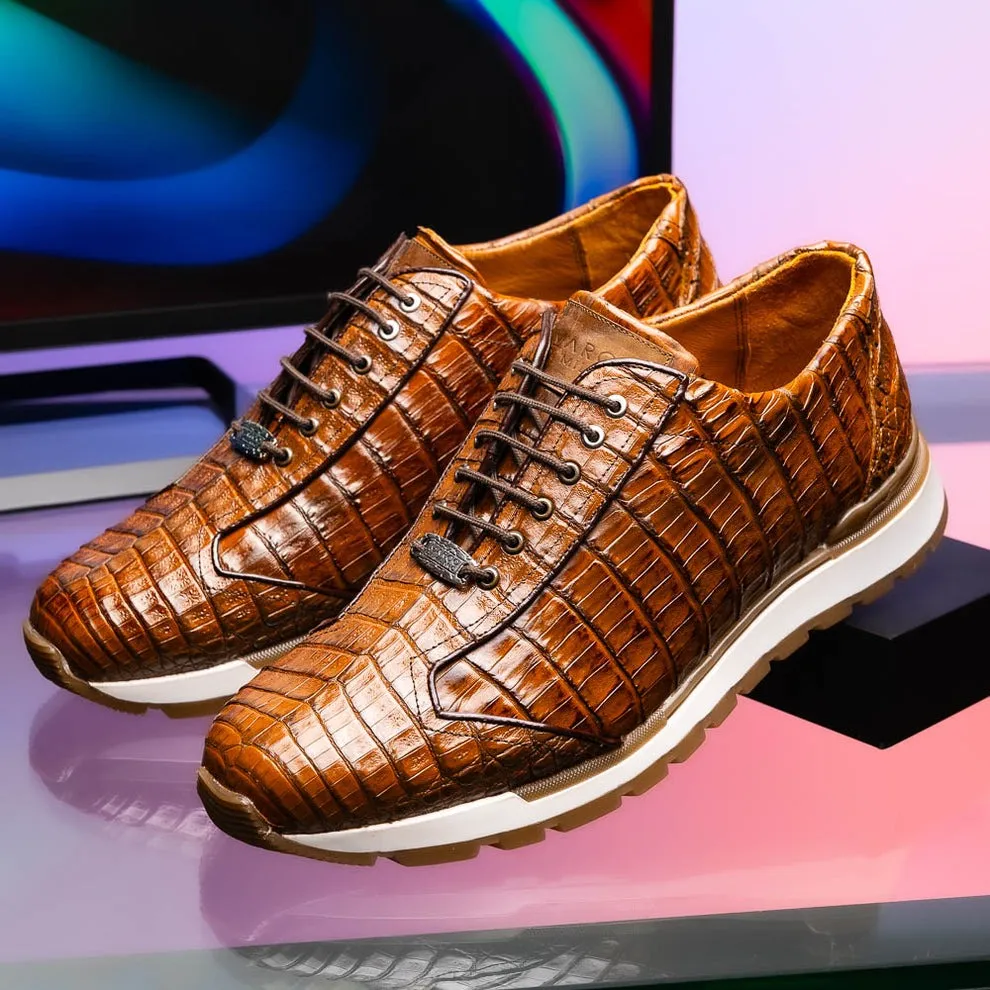 Marco Di Milano Alonzo Men's Shoes Genuine Caiman Crocodile Casual Sneakers (MDM1165)