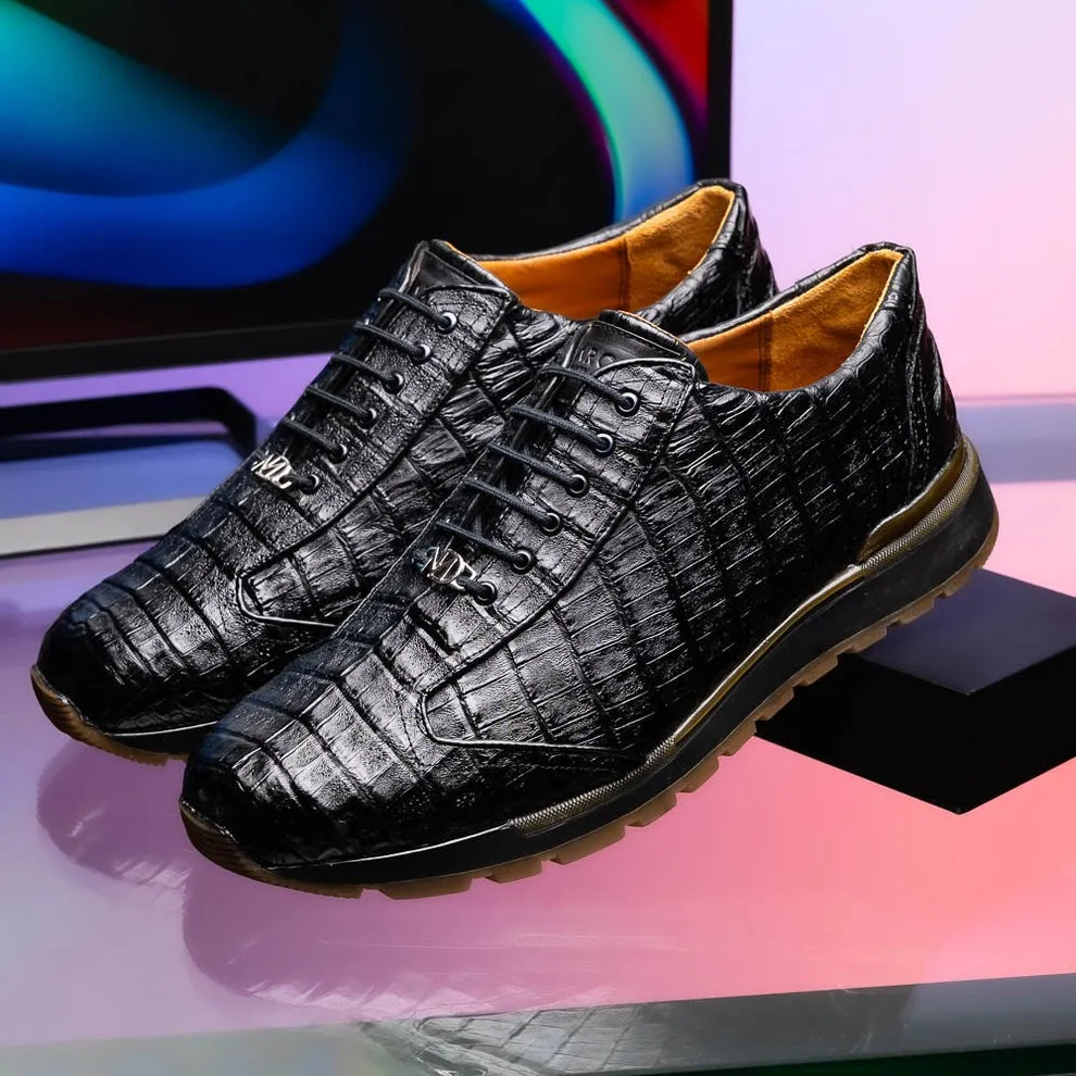 Marco Di Milano Alonzo Men's Shoes Genuine Caiman Crocodile Casual Sneakers (MDM1165)
