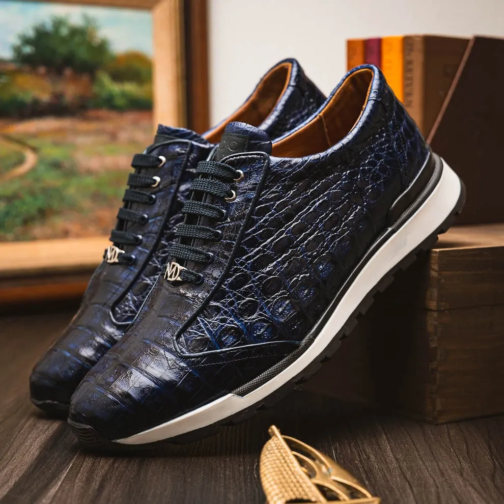 Marco Di Milano Alonzo Men's Shoes Genuine Caiman Crocodile Casual Sneakers (MDM1165)