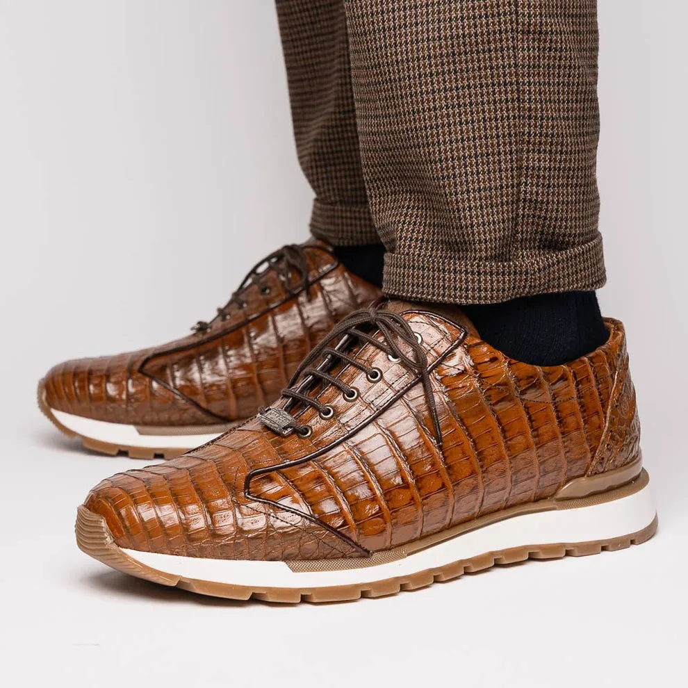 Marco Di Milano Alonzo Men's Shoes Genuine Caiman Crocodile Casual Sneakers (MDM1165)