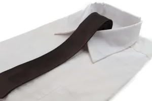 Mens Dark Brown 5cm Skinny  Plain Neck Tie