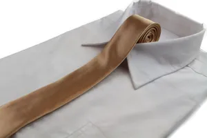 Mens Gold 5cm Skinny  Plain Neck Tie