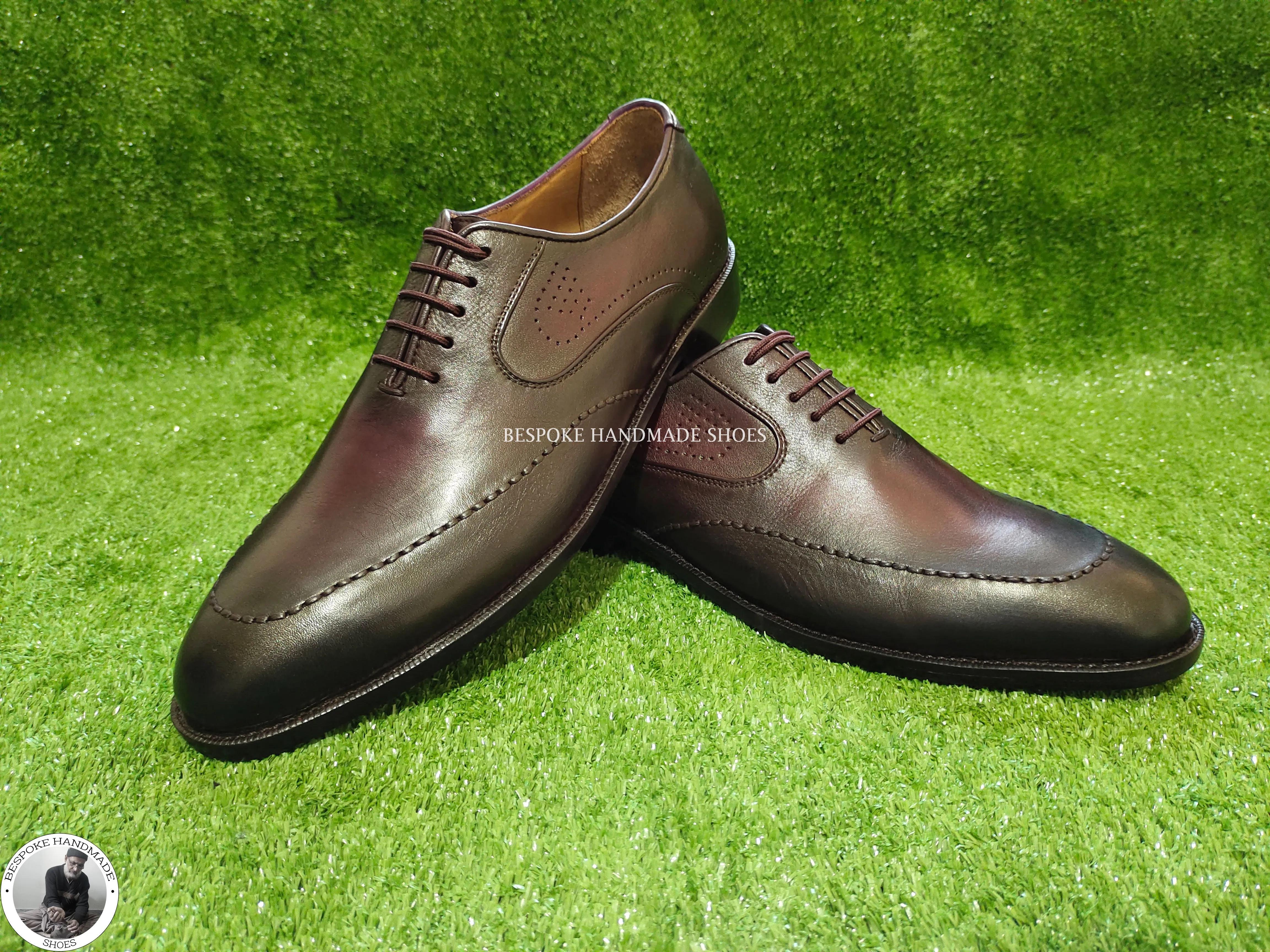 Men's Handcrafted , Two Tone Oxford Lace up Dress / Unique Shoes For Men's