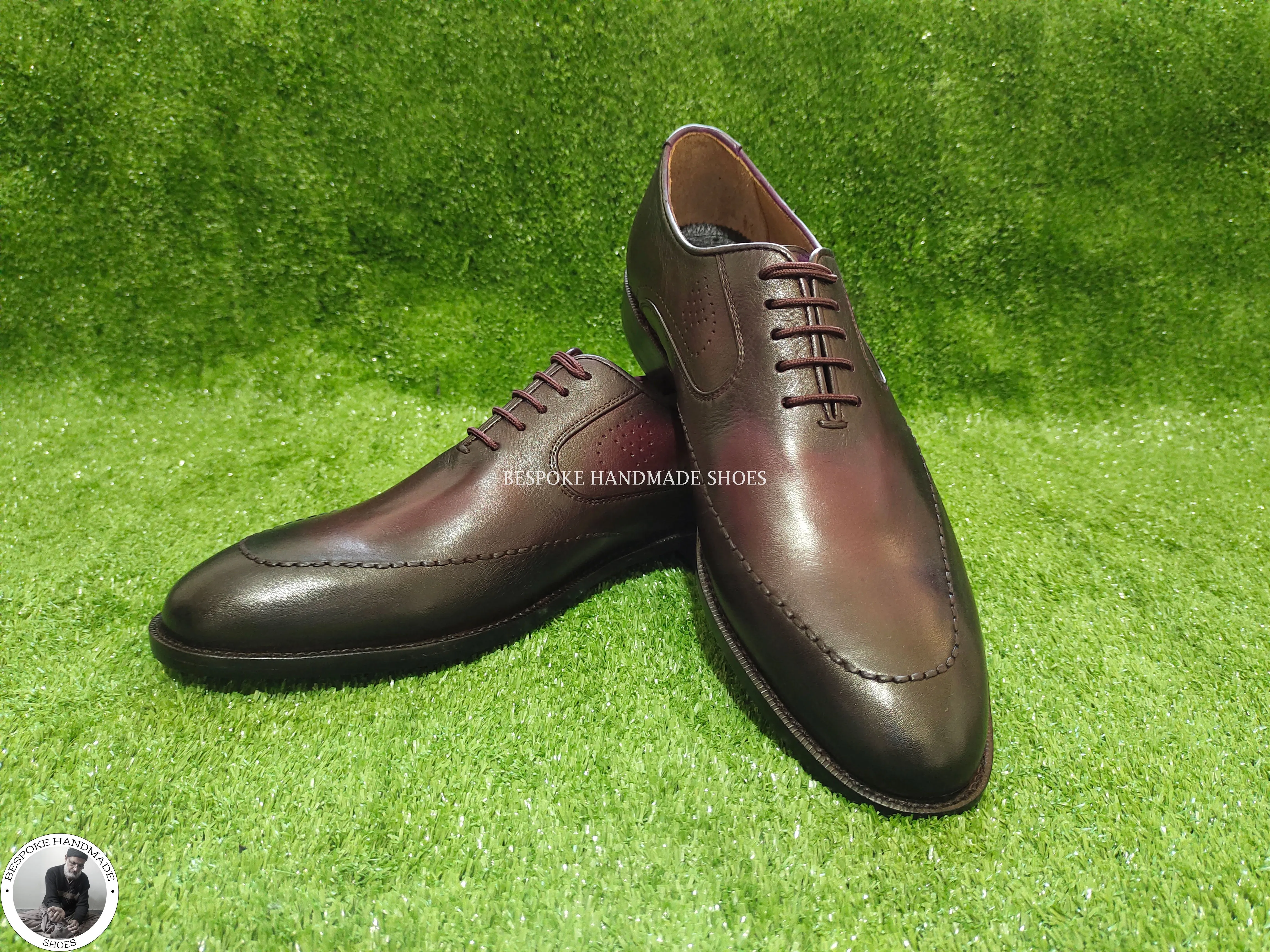 Men's Handcrafted , Two Tone Oxford Lace up Dress / Unique Shoes For Men's