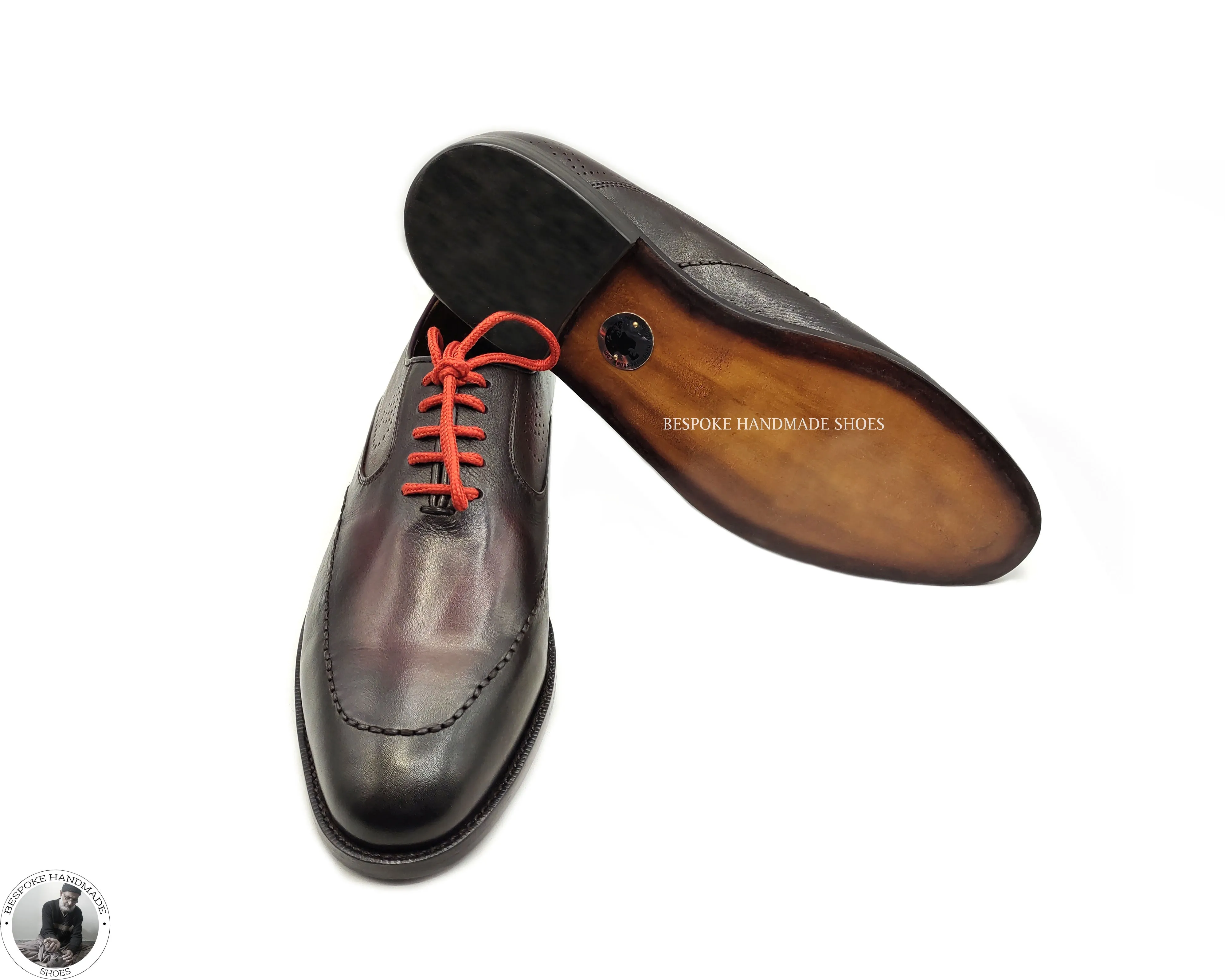Men's Handcrafted , Two Tone Oxford Lace up Dress / Unique Shoes For Men's
