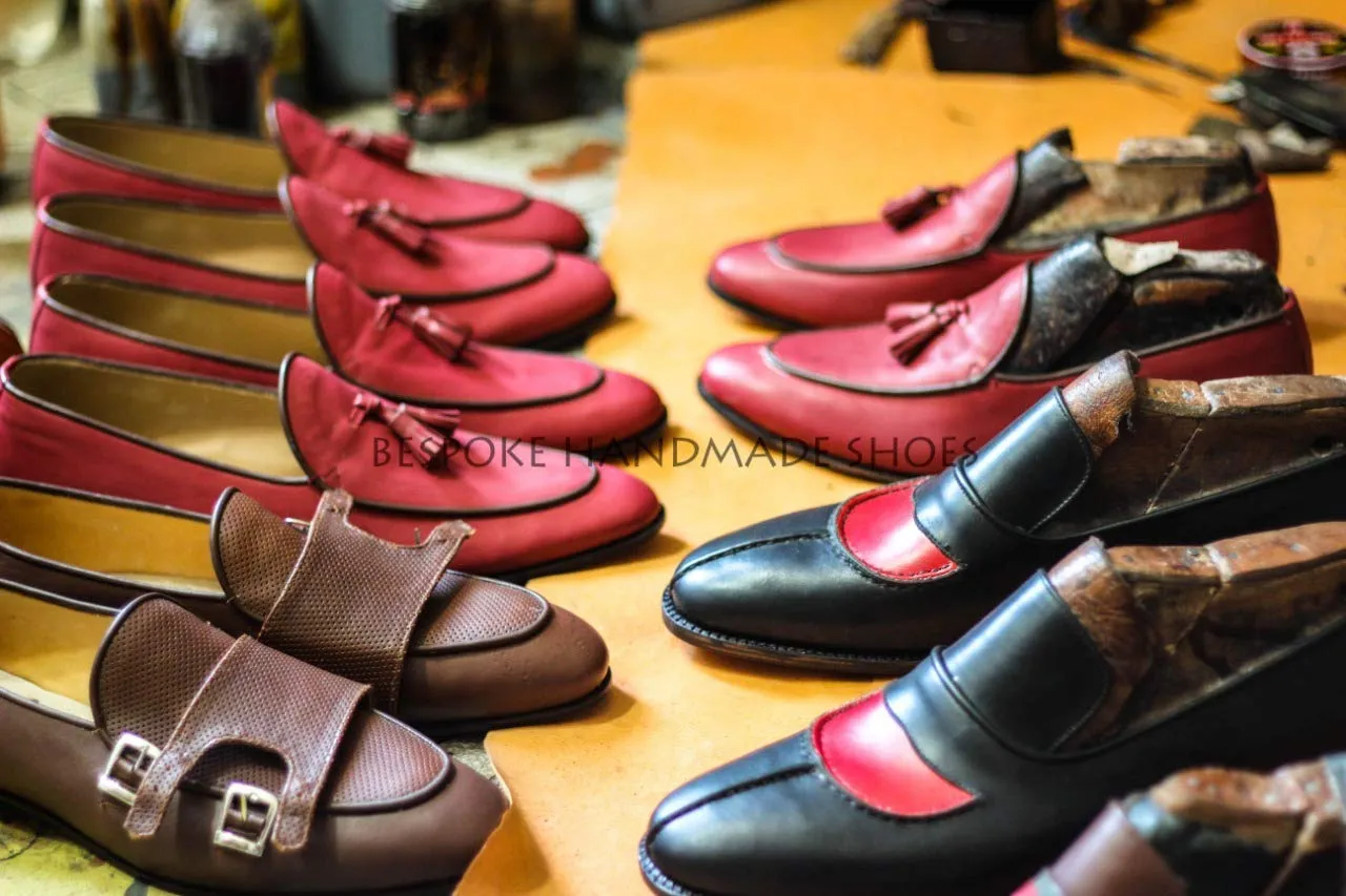 Men's Handcrafted , Two Tone Oxford Lace up Dress / Unique Shoes For Men's