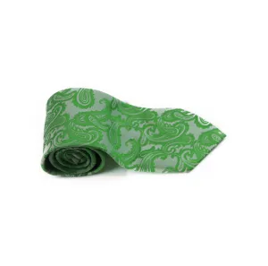 Mens Lime Green Paisley Patterned Neck Tie