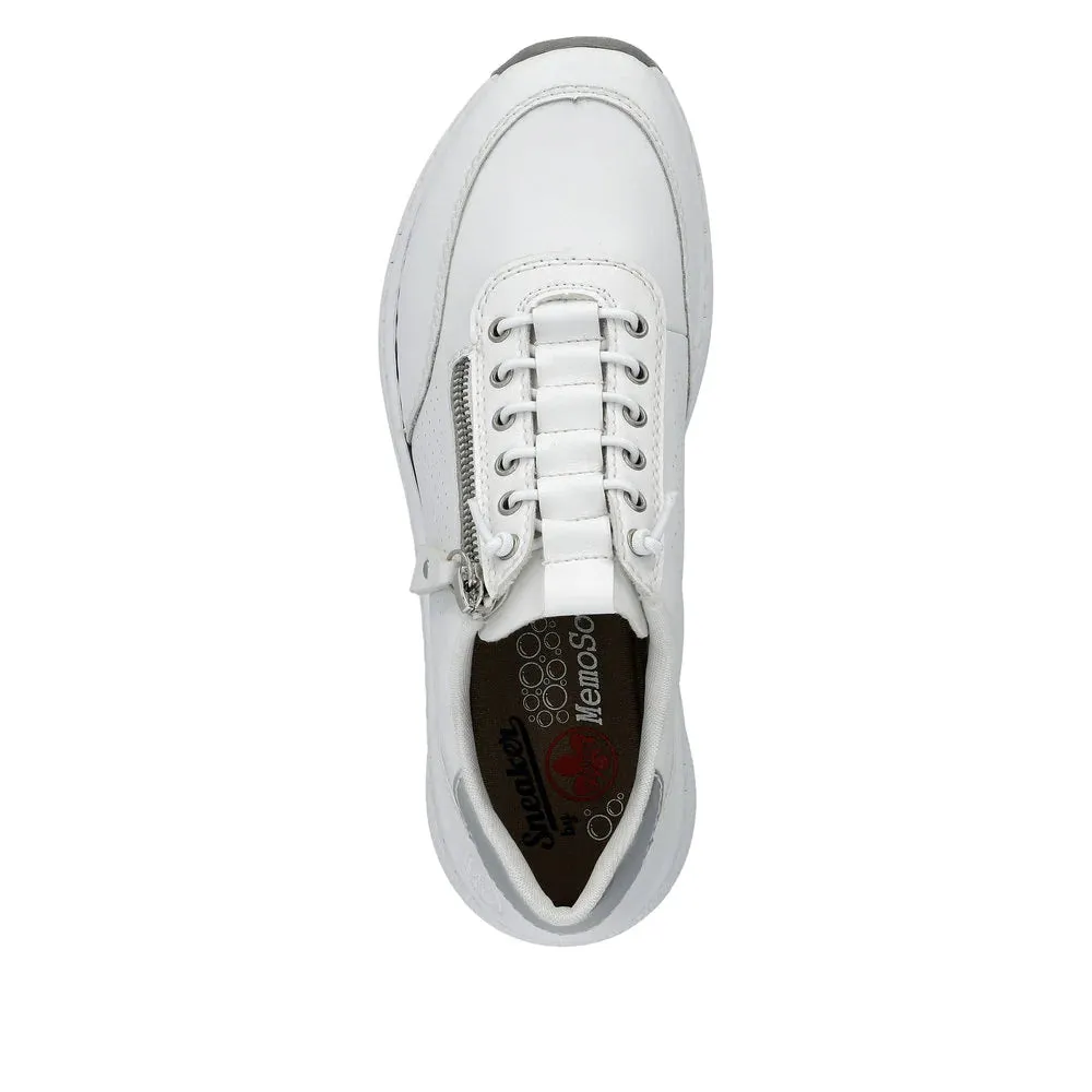 N6500-80 Lace/Side Zip White/Silver
