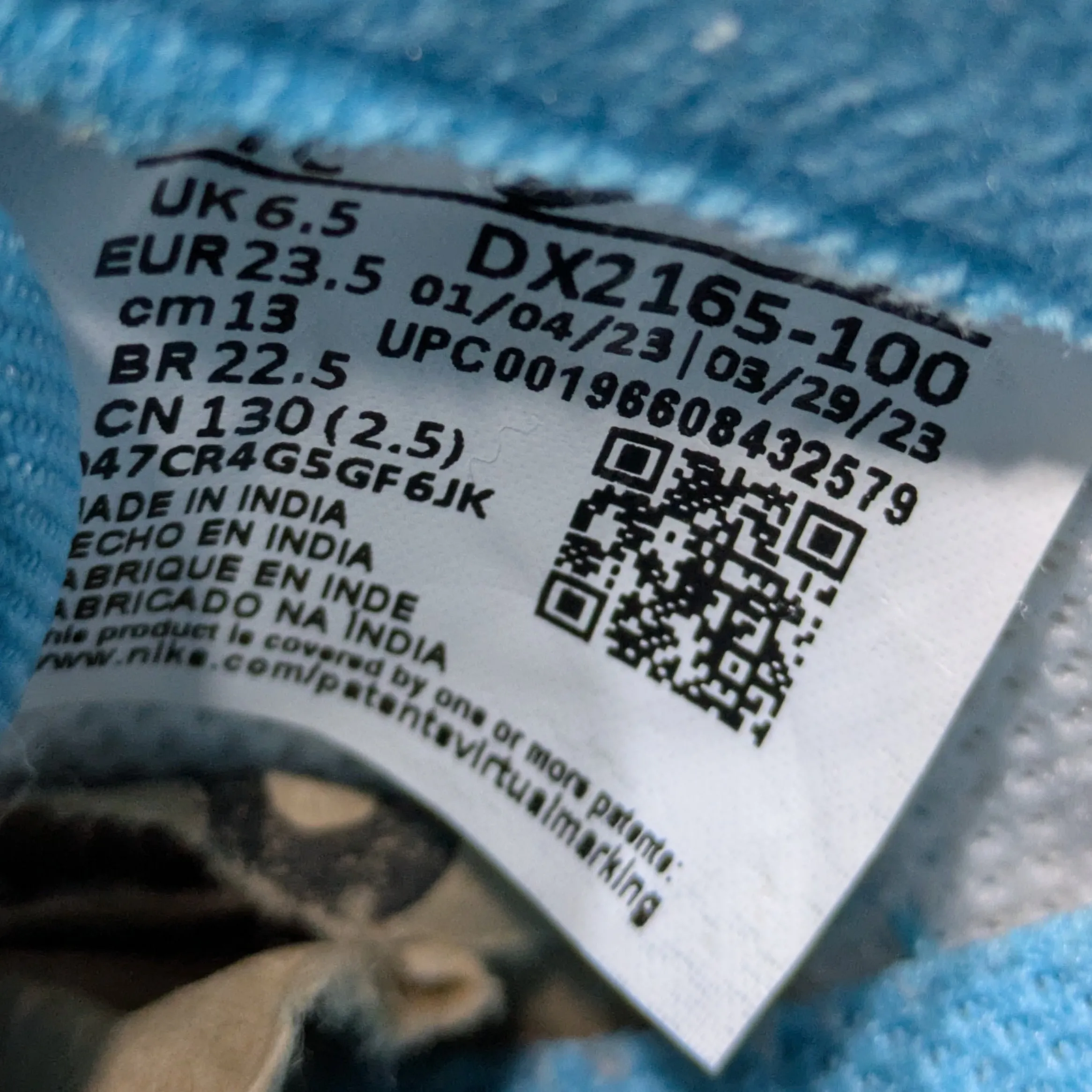 Nike DX2165-100 Baby Boy’s Force 1 LV8 2 Infant/Toddler Sneakers – White/Light Photo Blue