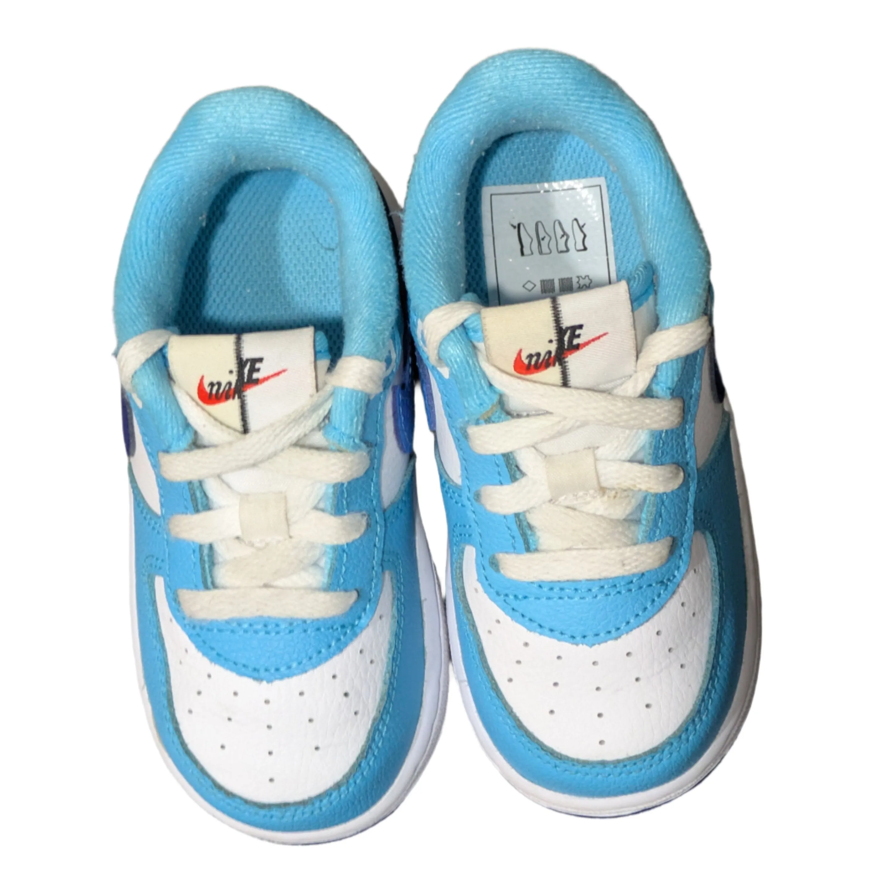 Nike DX2165-100 Baby Boy’s Force 1 LV8 2 Infant/Toddler Sneakers – White/Light Photo Blue
