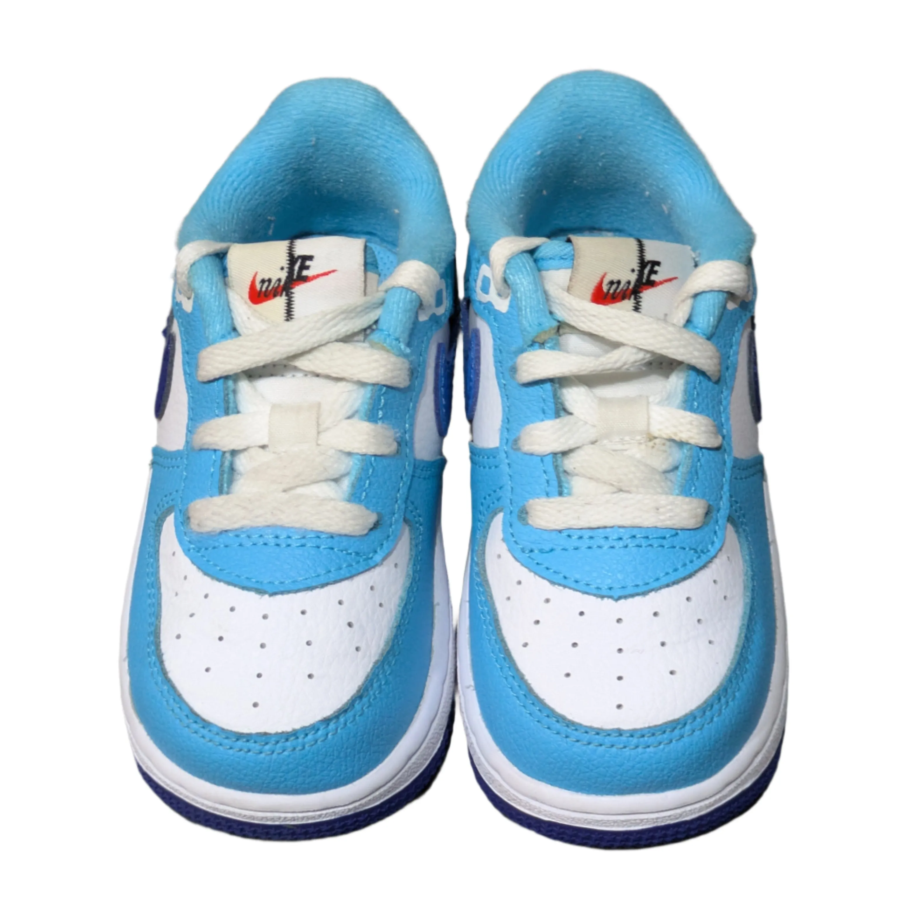 Nike DX2165-100 Baby Boy’s Force 1 LV8 2 Infant/Toddler Sneakers – White/Light Photo Blue