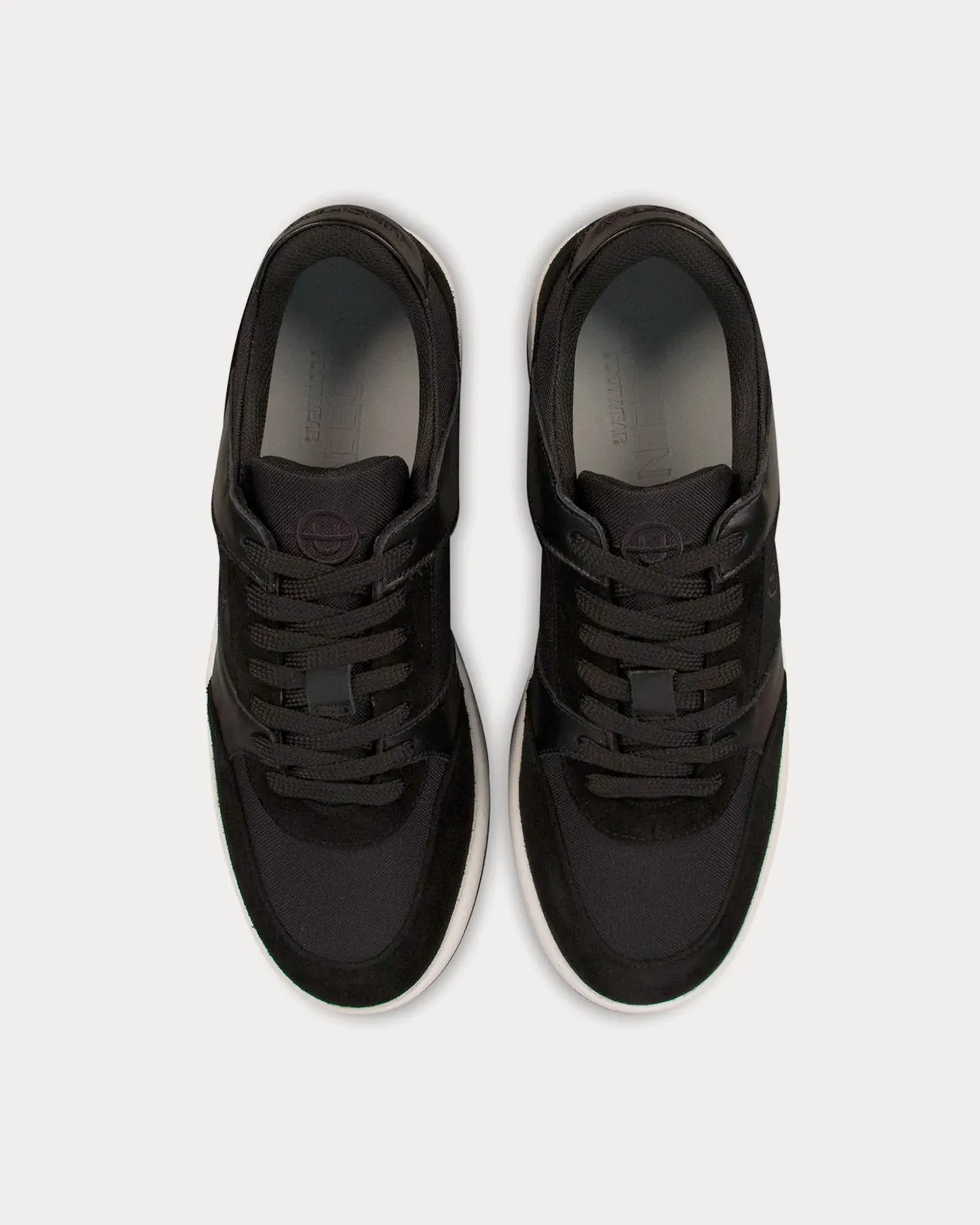 Noirmont Suede & Leather Black Low Top Sneakers