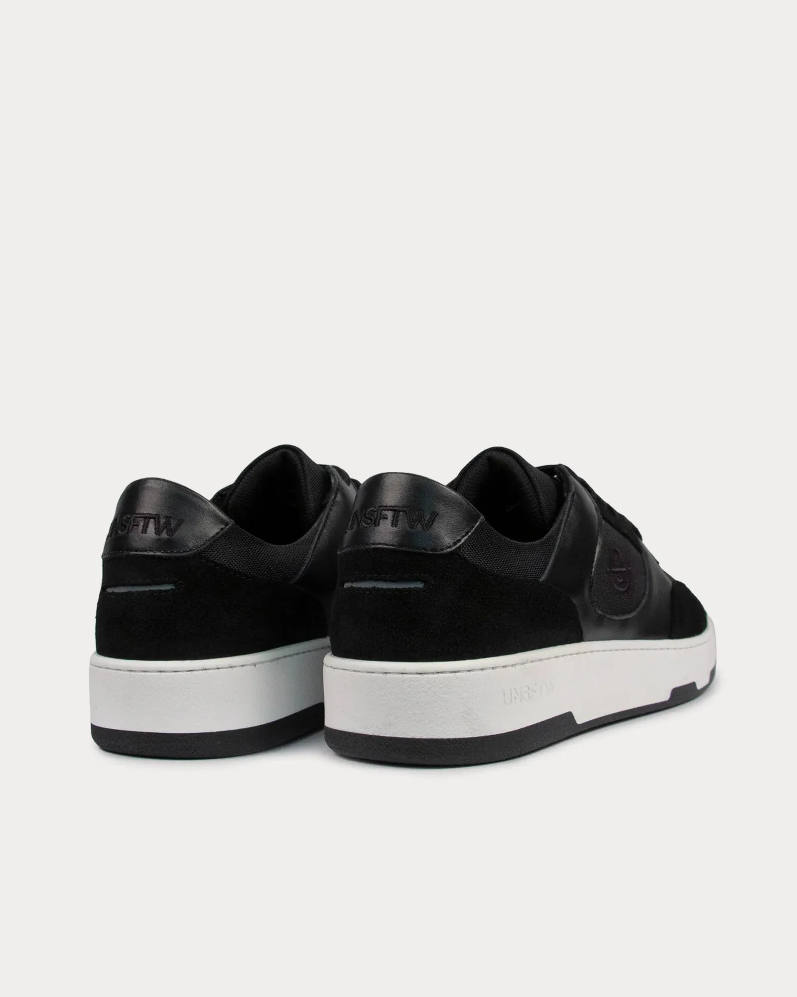 Noirmont Suede & Leather Black Low Top Sneakers
