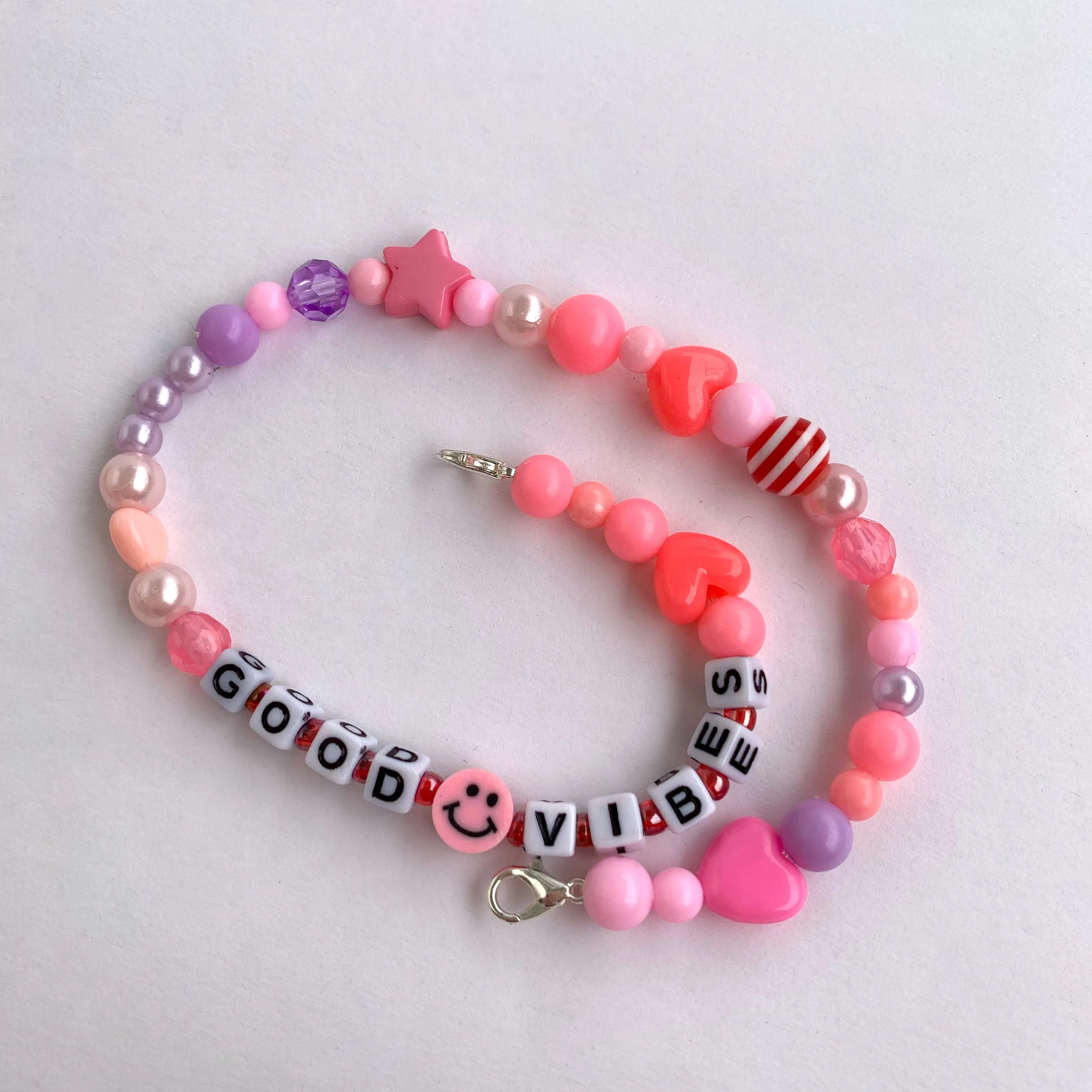 Pink “Good Vibes” Shoe Charm