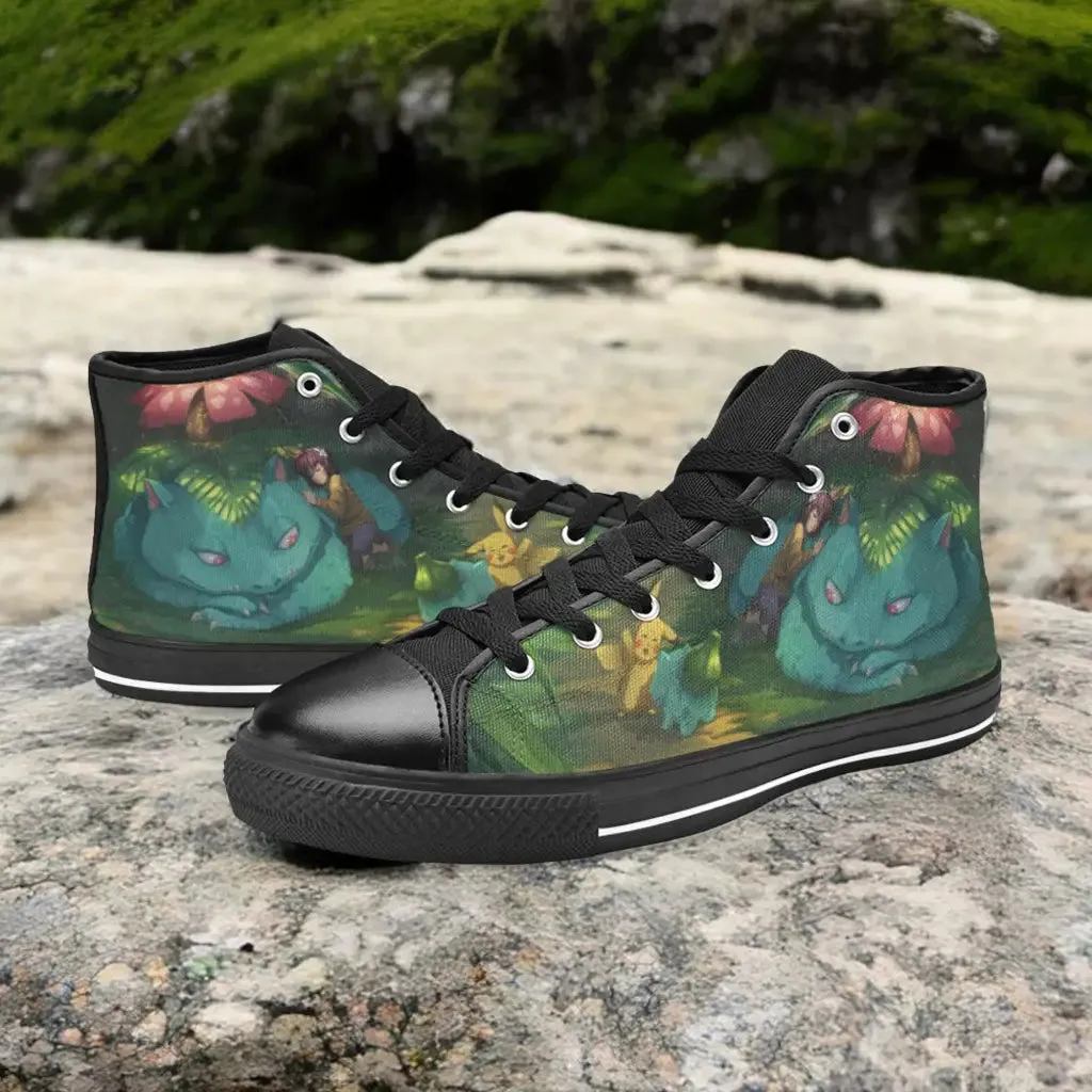 Pokemon Bulbasaur Shoes High Top Sneakers for Kids and Adults