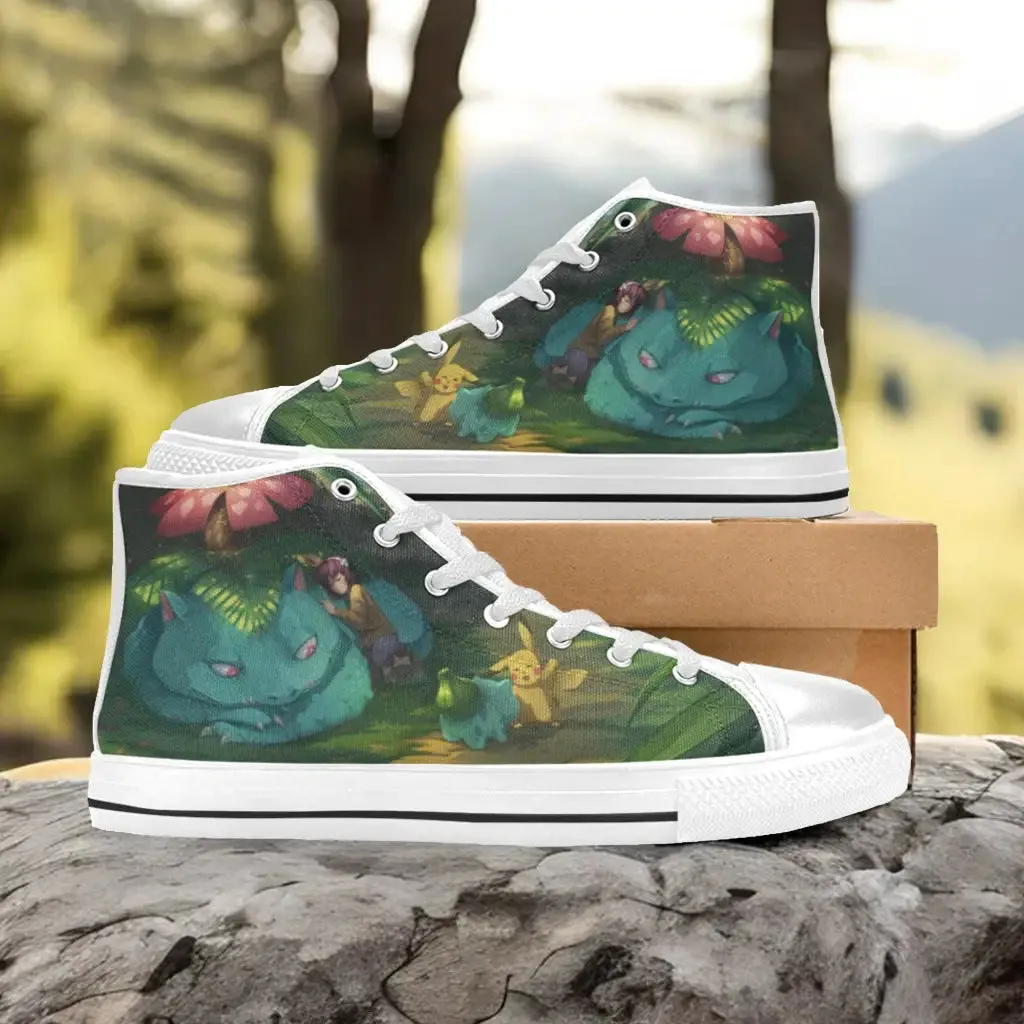 Pokemon Bulbasaur Shoes High Top Sneakers for Kids and Adults