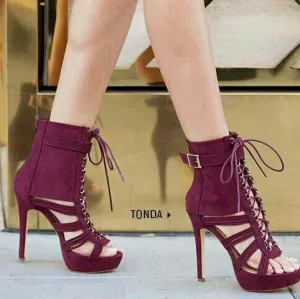 Red Heel Platform Strap Sandals