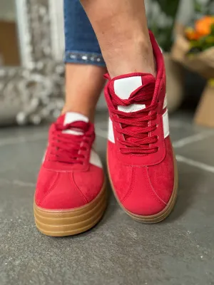 Red Striped Designer Inspired Trainer