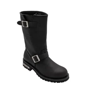 RideTecs Mens Black 13in Engineer Boot Full Grain Leather Motorcycle