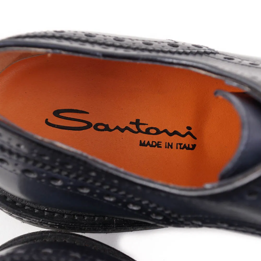 Santoni Wingtip Derby in Dark Blue