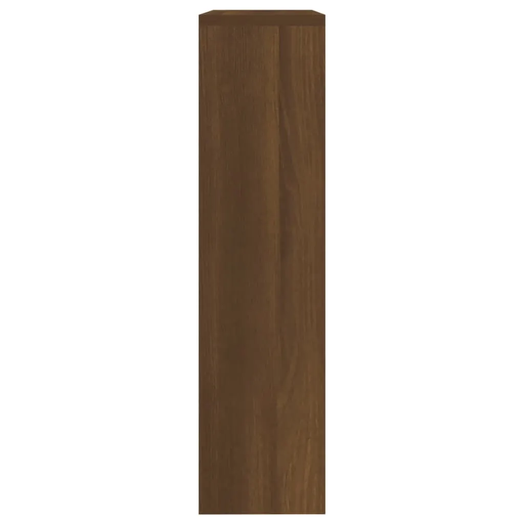Shoe Cabinet with Mirror 2-Layer Brown Oak 63x17x67 cm