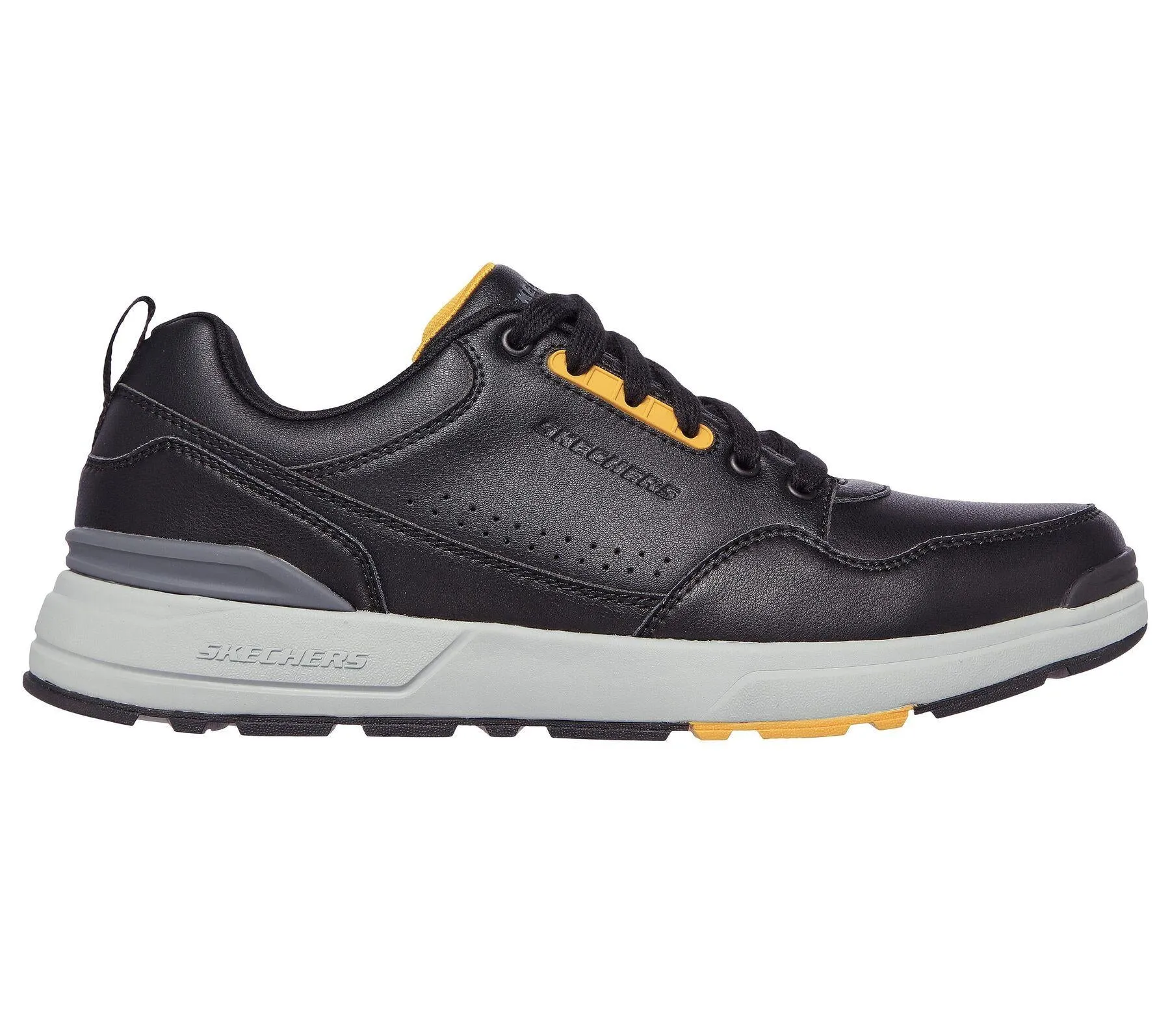 Skechers Men's Relaxed Fit Rozier - Mancer Casual Comfort Leather Shoes in Black 7 to 13