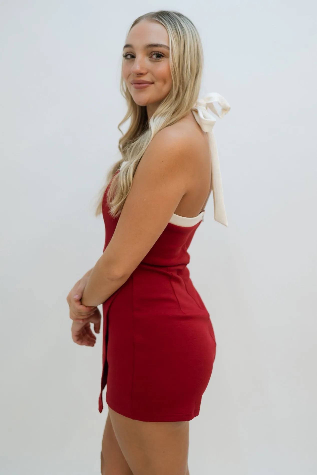 Skylar Red White Romper