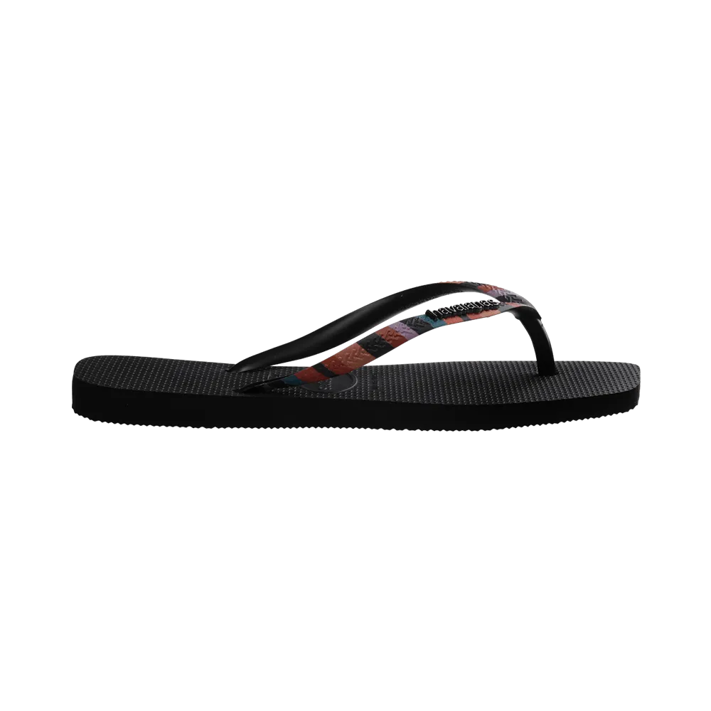 Slim Square Patchwork Flip Flops
