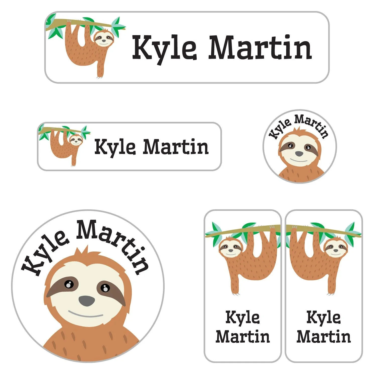 Sloth Kindergarten Labels Pack