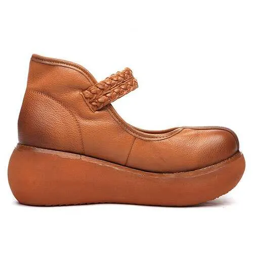 SOCOFY Soft Flat Leather Loafers