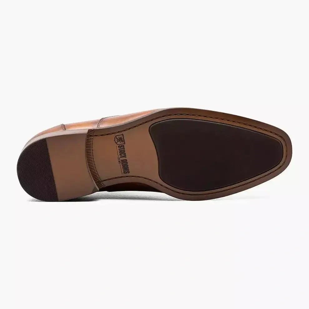Stacy Adams Kallum Boys Cognac Brown Lace-up Oxford Leather Dress Shoes