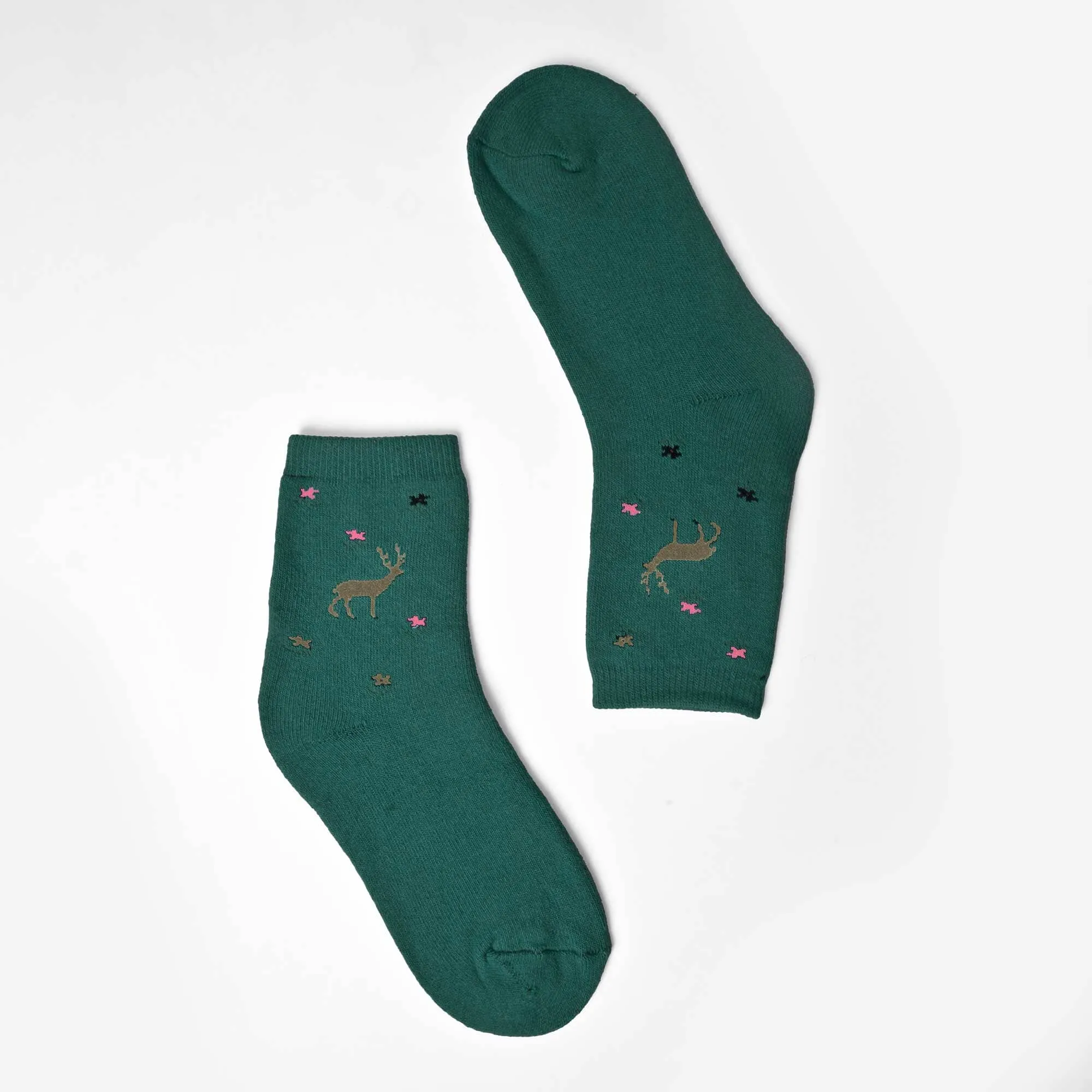 Tazoo Men's Deer Printed Crew Socks
