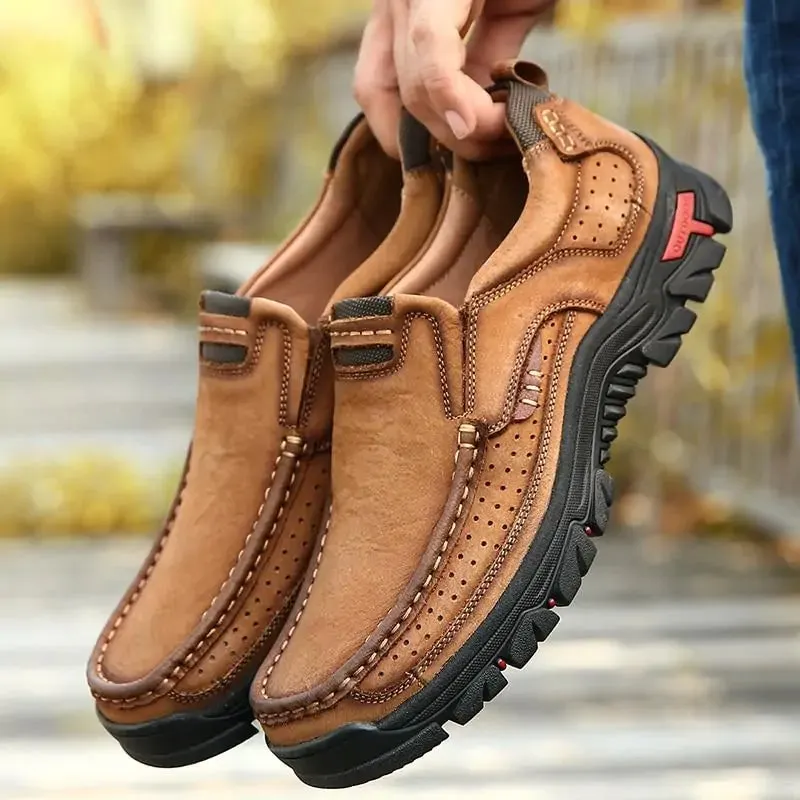 TrailBlazer Men's Genuine Leather Slip-Ons