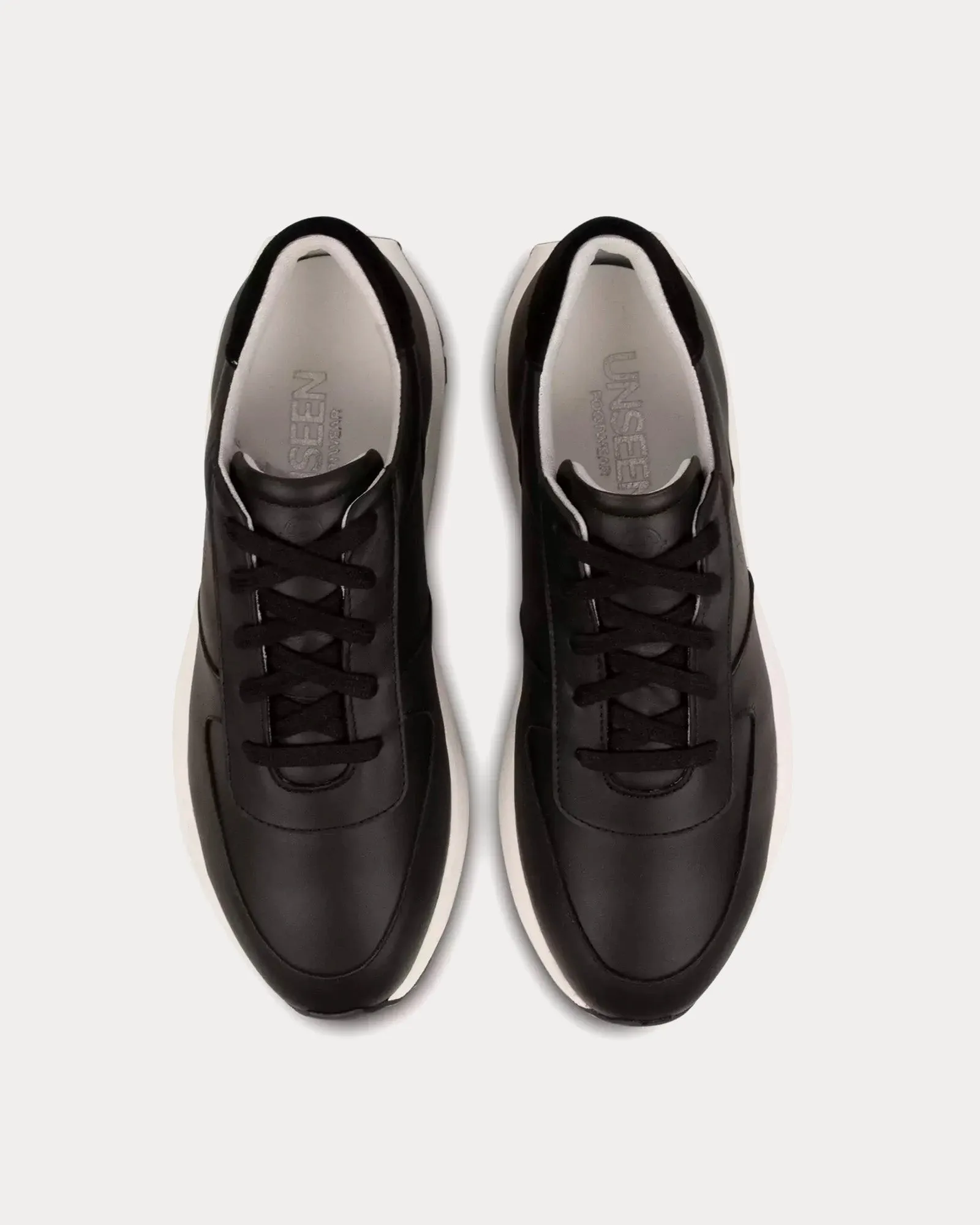 Trinity Leather & Suede Black / White Low Top Sneakers