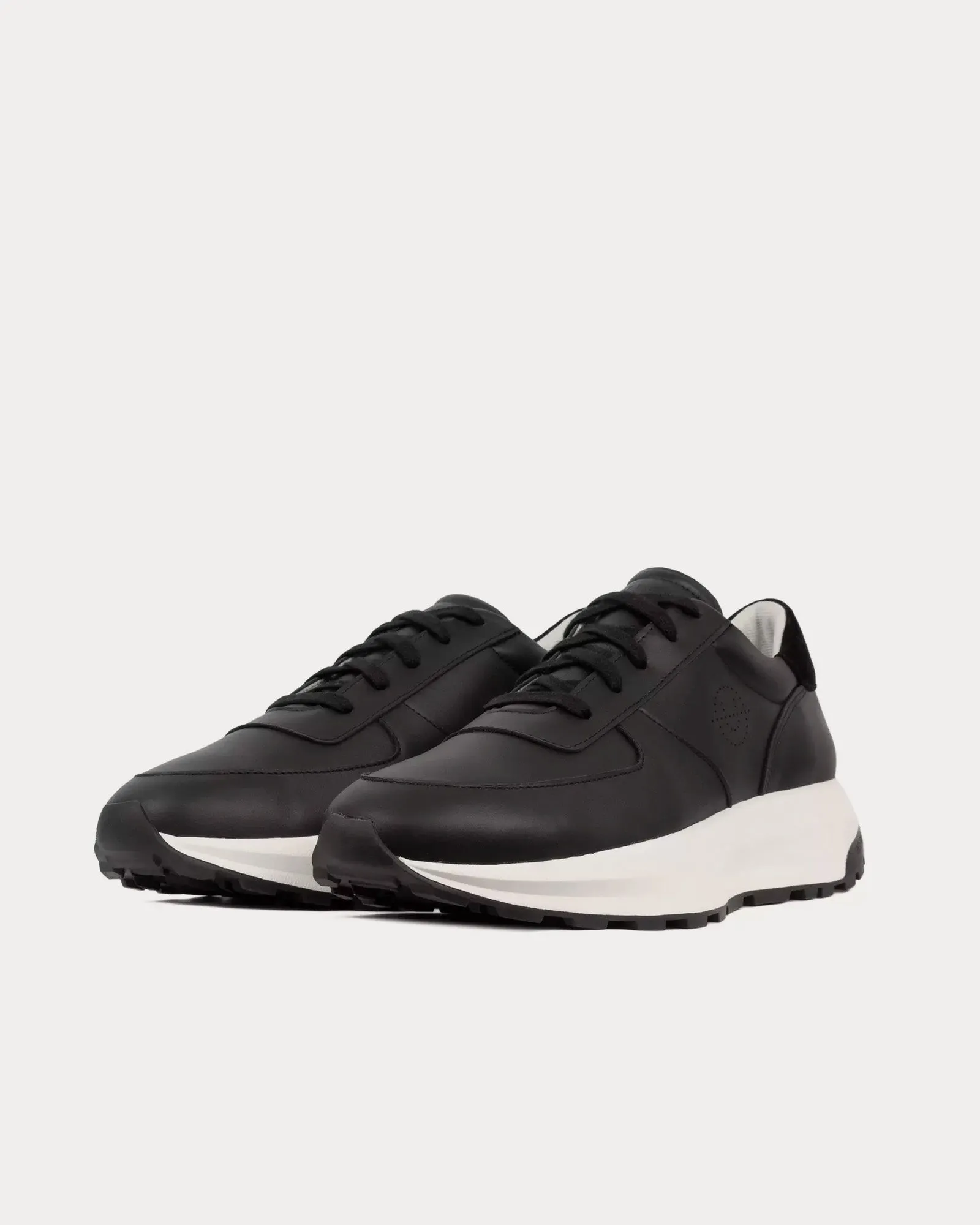 Trinity Leather & Suede Black / White Low Top Sneakers