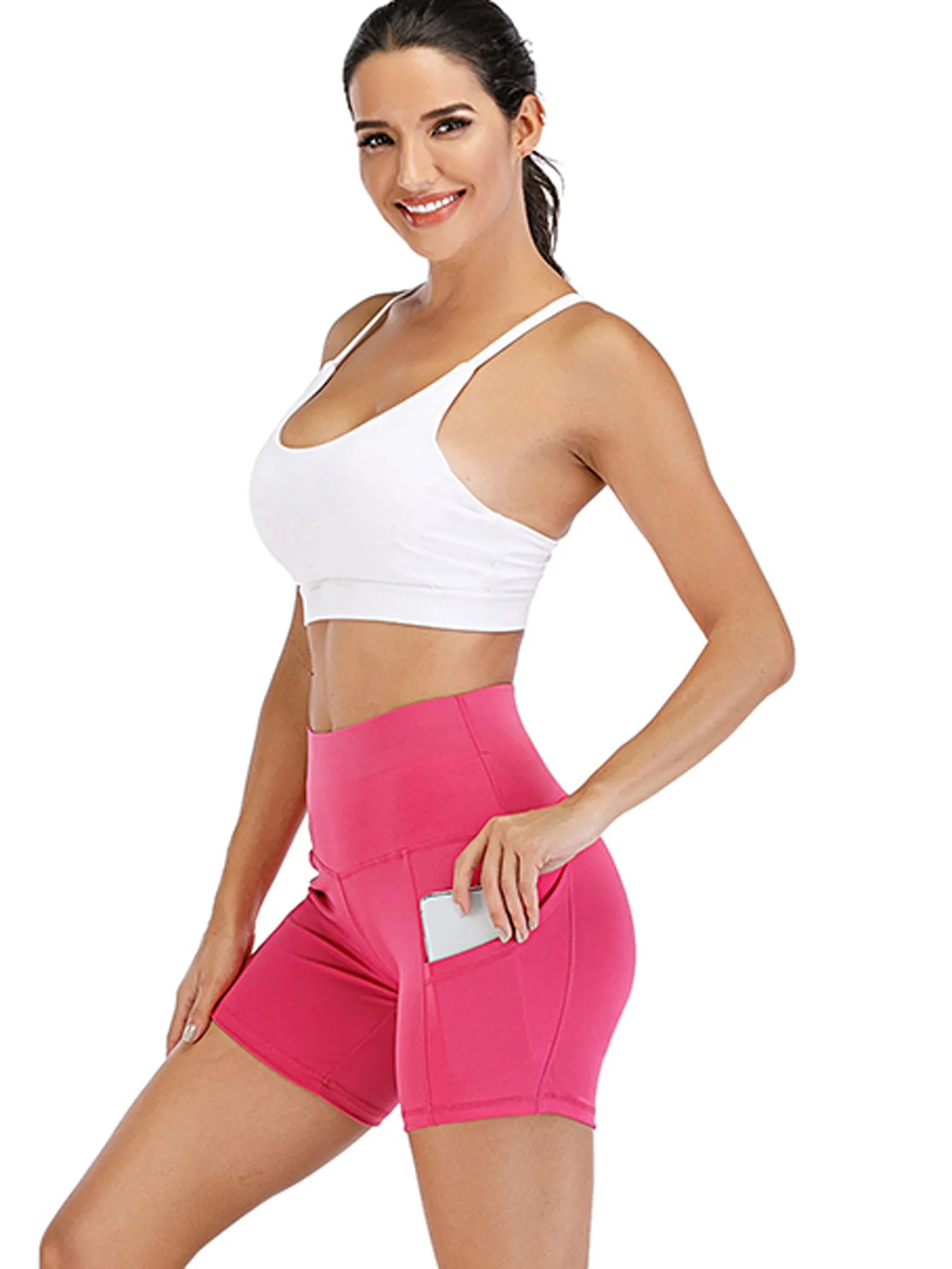 Tummy Control Yoga Shorts w/ Pockets for Women's  Workout