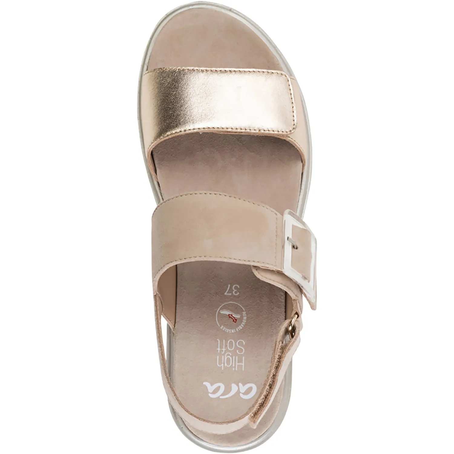 Women's Ara Marbella Sand Metallic Leather
