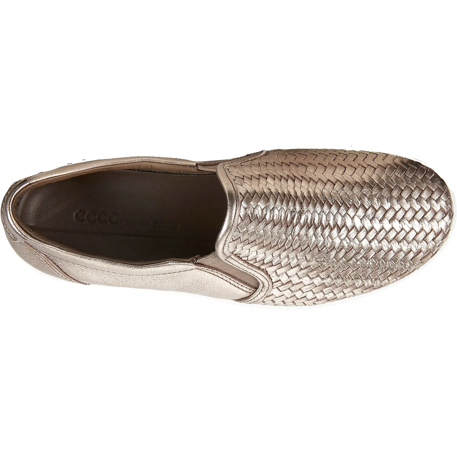 Women's Ecco Soft 7 Woven Slip On 2.0 Stone Metallic Leather