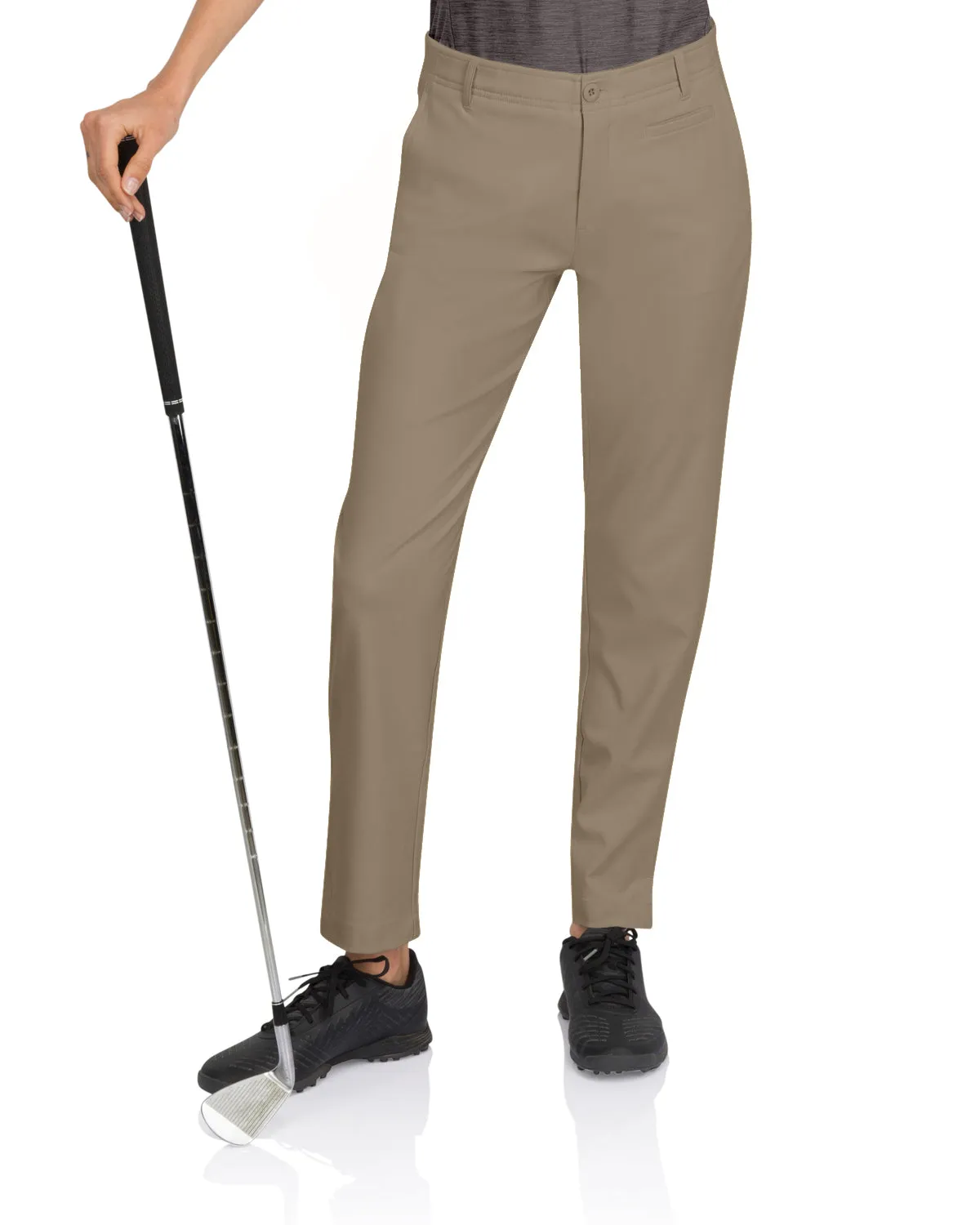 Women’s Quick Dry Golf Link Pants Ankle Length - Side Split Hem, Front Coin Pocket, 4-Way Stretch Fabric. Anti-Odor & Moisture Wicking