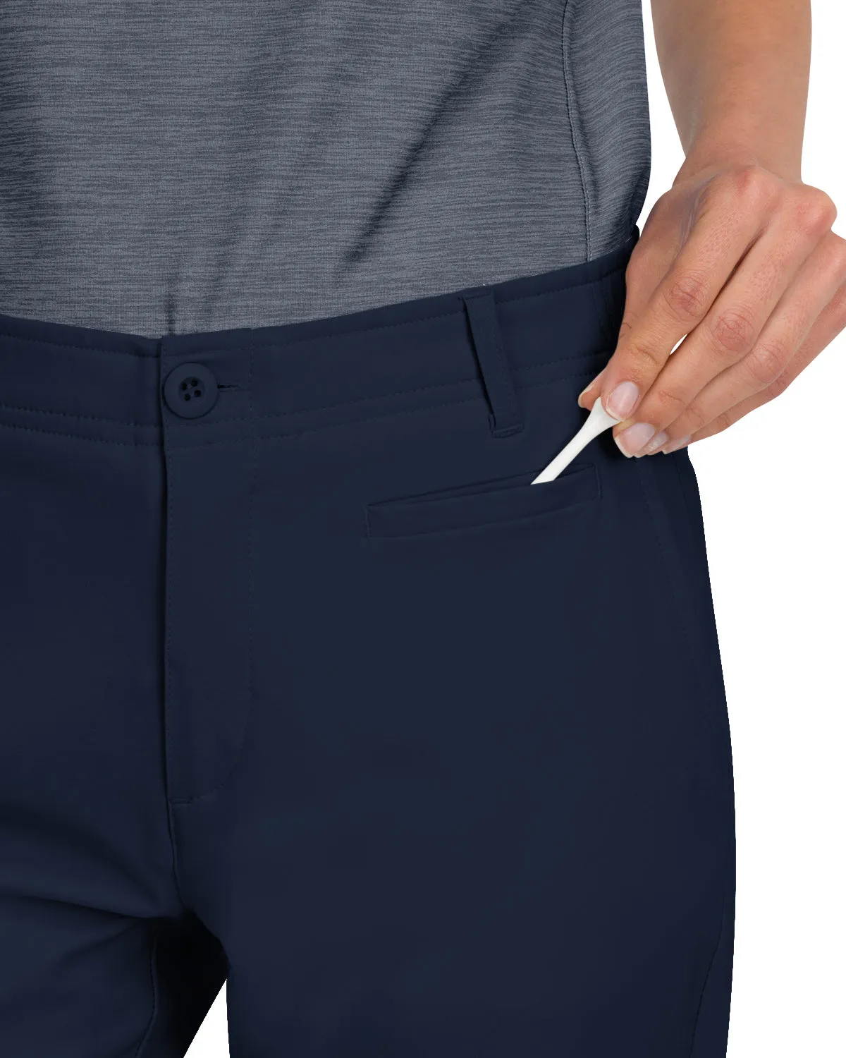 Women’s Quick Dry Golf Link Pants Ankle Length - Side Split Hem, Front Coin Pocket, 4-Way Stretch Fabric. Anti-Odor & Moisture Wicking