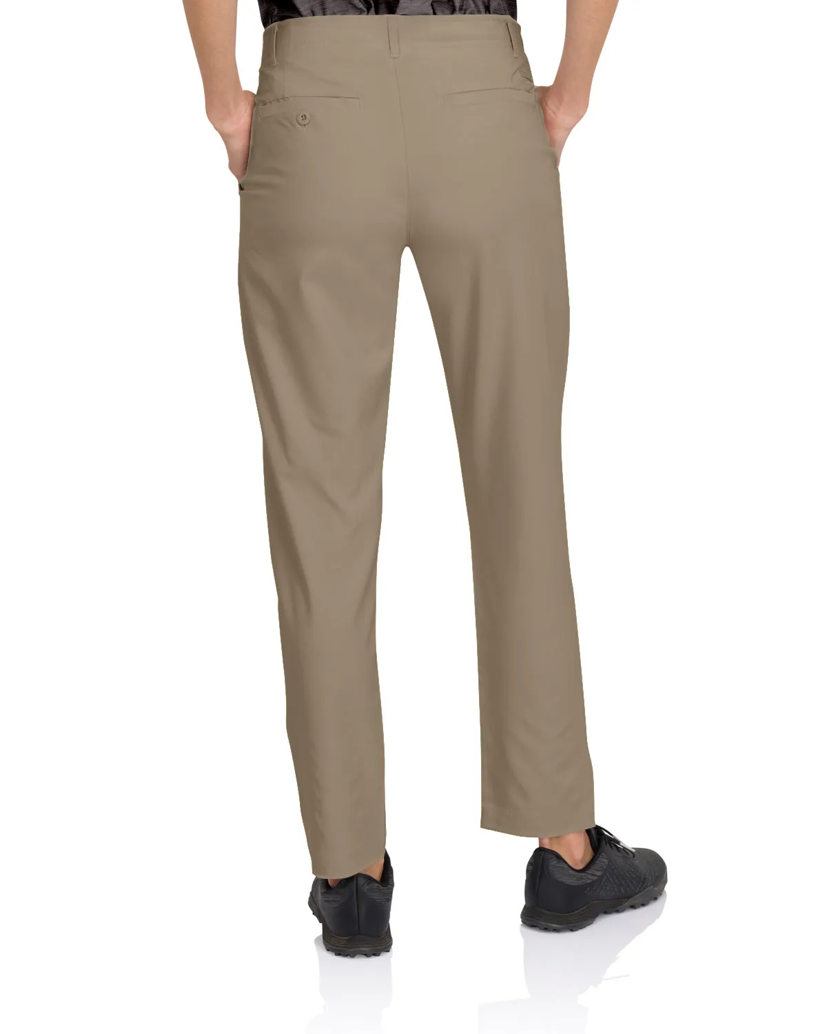 Women’s Quick Dry Golf Link Pants Ankle Length - Side Split Hem, Front Coin Pocket, 4-Way Stretch Fabric. Anti-Odor & Moisture Wicking
