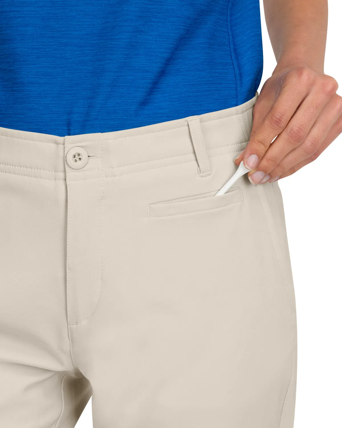 Women’s Quick Dry Golf Link Pants Ankle Length - Side Split Hem, Front Coin Pocket, 4-Way Stretch Fabric. Anti-Odor & Moisture Wicking