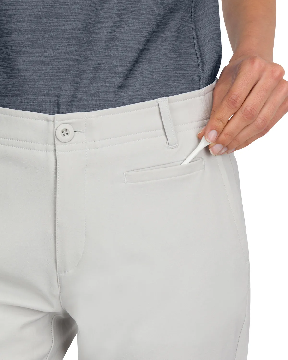 Women’s Quick Dry Golf Link Pants Ankle Length - Side Split Hem, Front Coin Pocket, 4-Way Stretch Fabric. Anti-Odor & Moisture Wicking