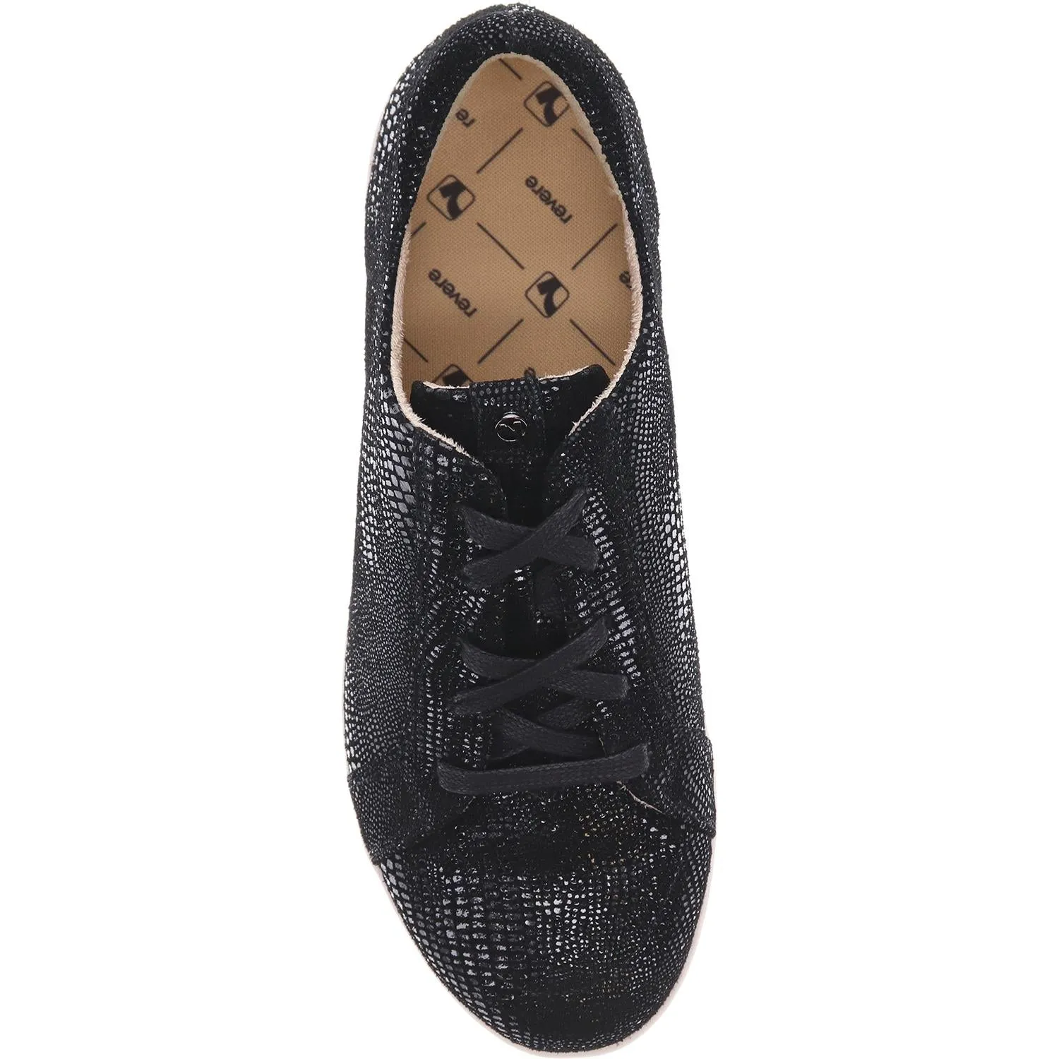 Women's Revere Athens Black Lizard Leather