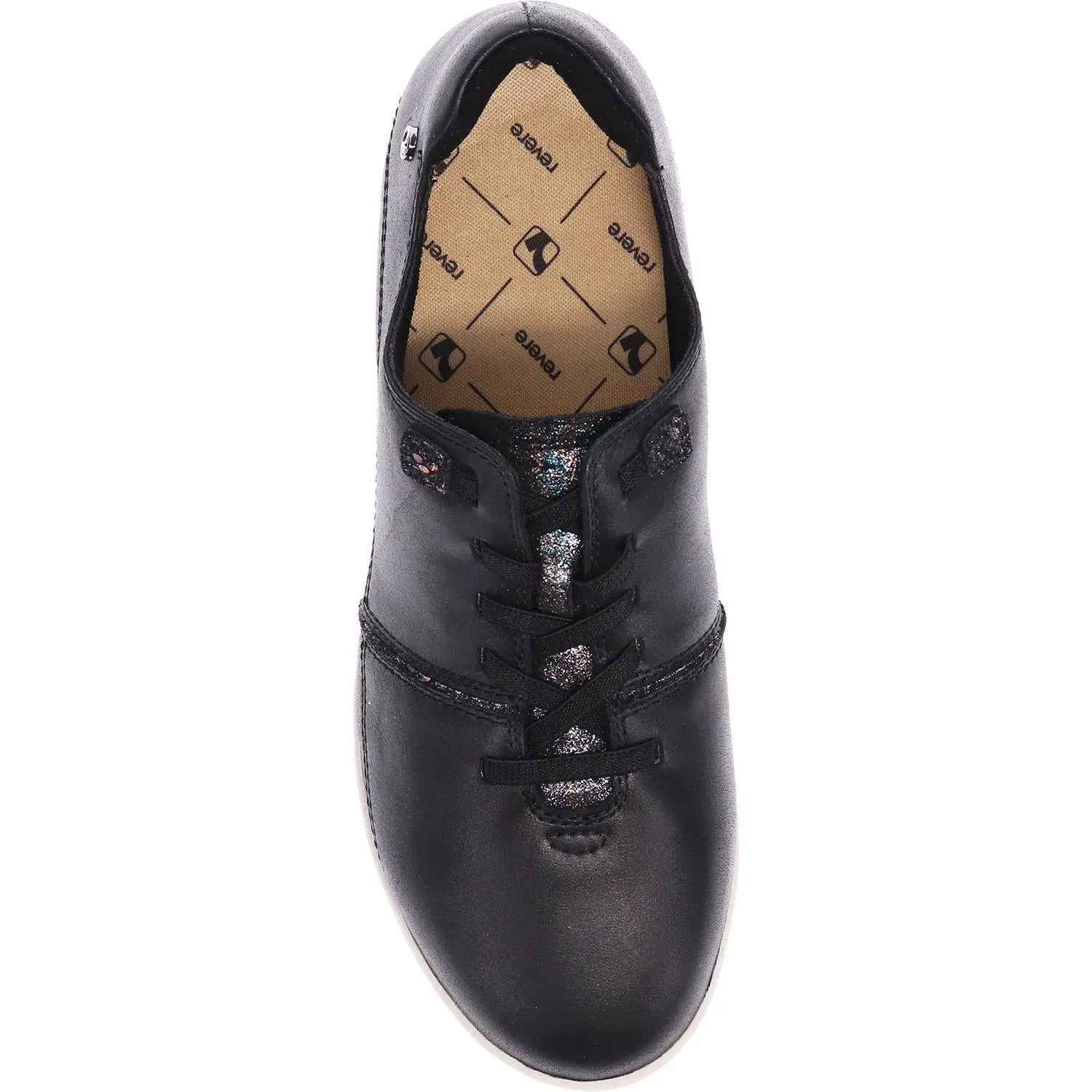 Women's Revere Crete Black Metallic Python/Onyx Leather