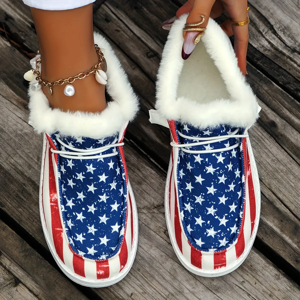 Women's  USA Flag Casual Shoes |  Low Top Flat Sneakers 👟