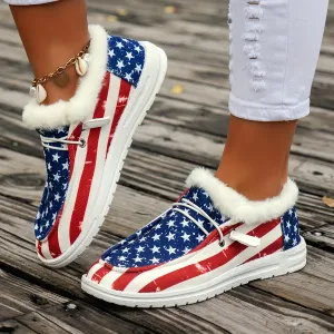 Women's  USA Flag Casual Shoes |  Low Top Flat Sneakers 👟